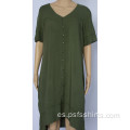 Vestido verde hierba con mangas cortas